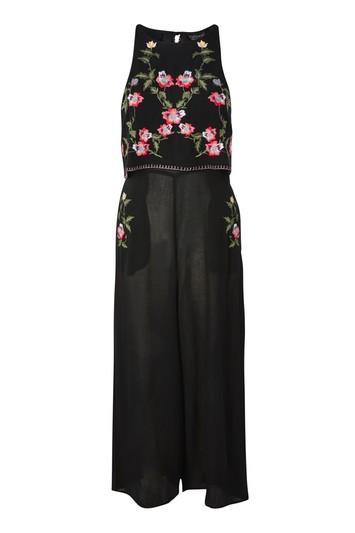 Topshop Floral Embroidered Jumpsuit