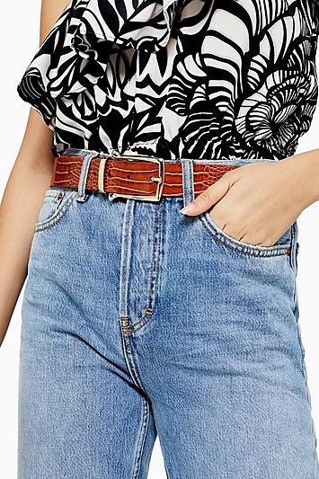 Topshop Brown Crocodile Belt