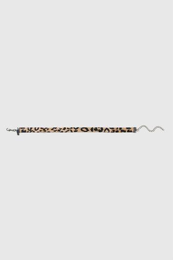 Topshop Leopard Print Choker Necklace