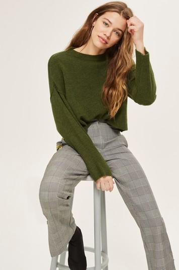 Topshop Tall Ribbed Crop Sweater