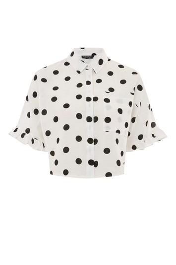 Topshop Frill Spotty Shirt