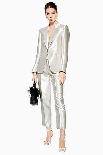 Topshop Petite Satin Clean Peg Trousers