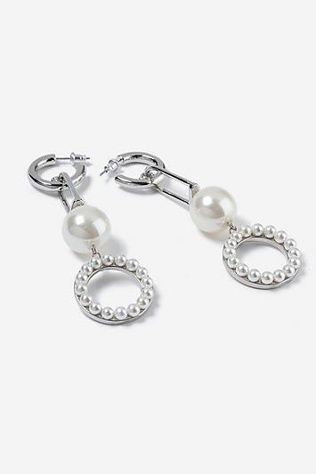 Topshop *pearl Link Drop Earrings
