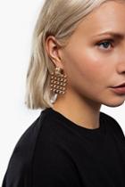 Topshop *square Crystal Drop Hoop Earrings