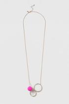 Topshop Pink Rubber Ball And Circle Necklace