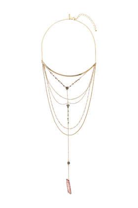 Topshop Stone And Chain Multi-row Necklace