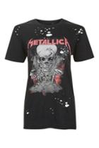 Topshop Metallica Nibbled T-shirt By And Finally