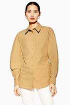 Topshop *sand Ovoid Sleeve Shirt By Boutique