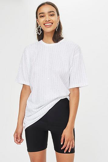 Topshop Petite Crystal Tunic T-shirt