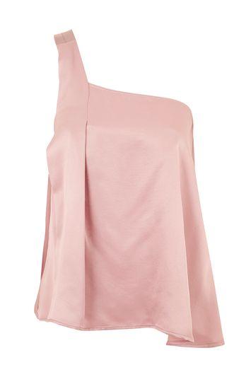 Topshop Satin One Shoulder Top