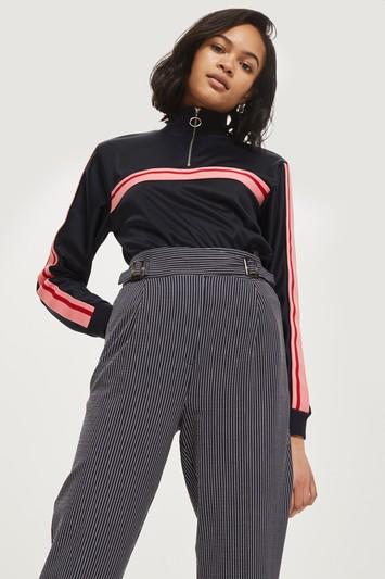 Topshop Stripe Tapered Pants