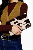 Topshop Perla Cow Zip Pouch