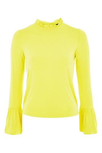 Topshop Long Sleeve Pie Crust Frill Top
