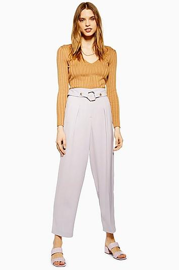 Topshop Hexagon Trim Peg Trousers