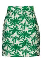 Topshop Palm Print Jacquard A-line Skirt