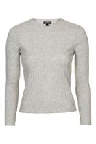 Topshop Petite Round Neck Ribbed Top