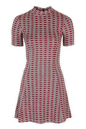 Topshop Petite Jacquard Flippy Dress