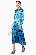 Topshop Blue Rose Shirt Dress