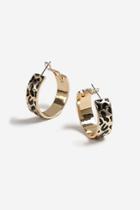 Topshop Leopard Enamel Hoop Earrings