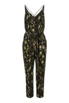 Topshop Petite Camo Print Belted Jumpsuit