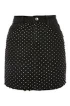 Topshop Tall Diamond Mini Denim Skirt