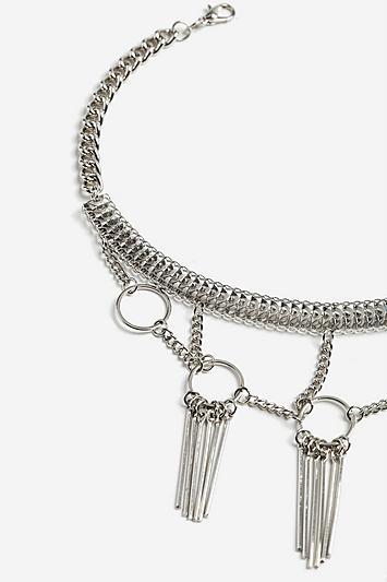 Topshop *circle And Stick Link Choker Necklace