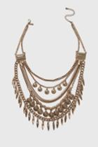 Topshop Ethnic Coin Layered Chain Necklace