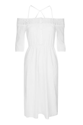 Topshop Crochet Cold Shoulder Dress