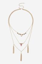 Topshop Charm And Tassel Multi Row Necklace