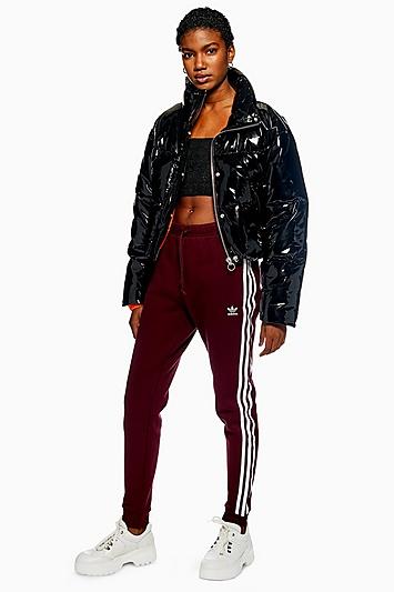 Topshop Cuffed Side Stripe Track Pants By Adidas