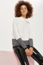 Topshop Knitted Colour Block Stripe Sweater