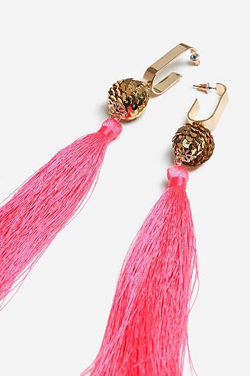 Topshop *sequin Tassel Drop Earrings