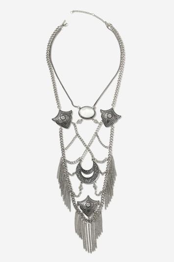Topshop Ethnic Engraved Layer Necklace