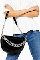 Topshop Spill Black Chain Shoulder Bag
