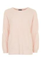Topshop Open Back Ribbed Blouson Knitted Jumper