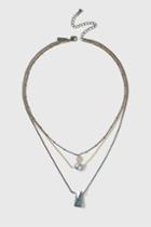 Topshop Pearl And Stone Multirow Necklace