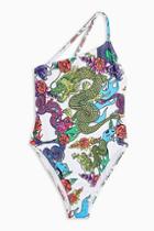 *dragon Print Swimsuit By Jaded London