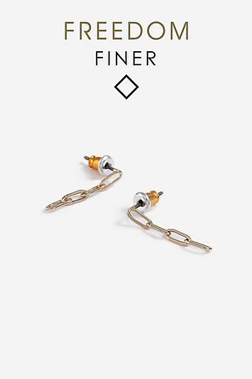 Topshop Finer Chain Drop Earrings