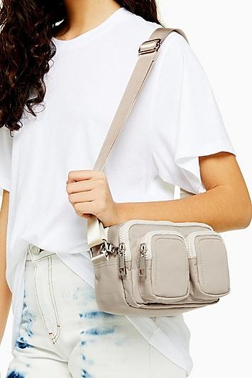 Topshop Stan Grey Shoulder Bag