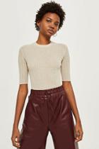 Topshop *fine Ribbed Knit T-shirt By Boutique