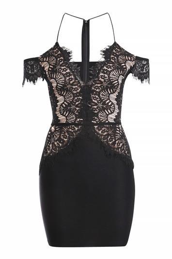 Topshop *lace Off Shoulder Mini Dress By Rare