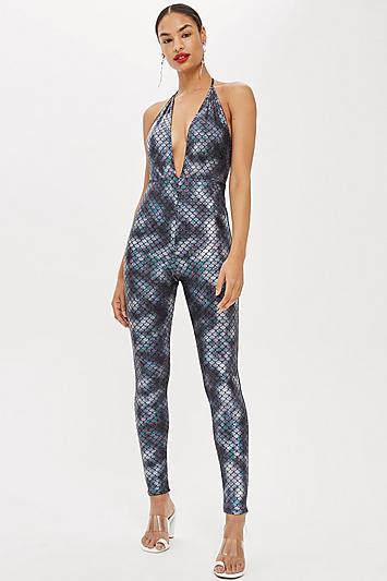 Topshop Mermaid Halter Neck Jumpsuit By Moon Dreamers