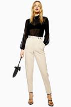 Topshop Petite Button Peg Trousers