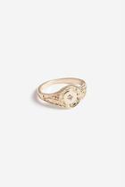 Topshop *rhinestone Floral Signet Ring