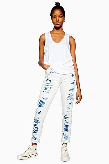 Topshop Indigo Tie Dye Mom Jeans