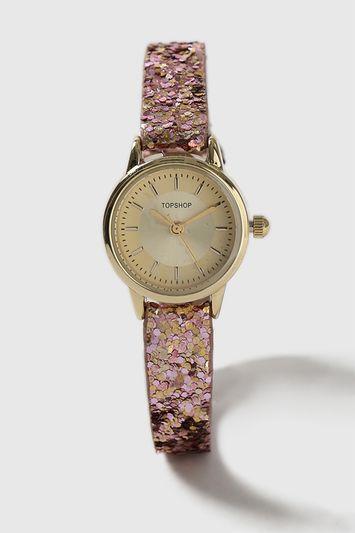 Topshop Glitter Strap Watch