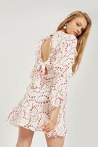 Topshop Petite Heart Print Jacquard Tea Dress