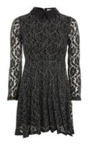 Topshop *silver Metallic Lace Skater Dress By Oh My Love