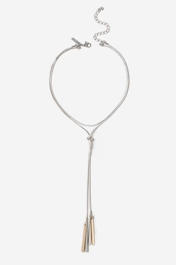 Topshop Two Tone Tassel Choker Necklace