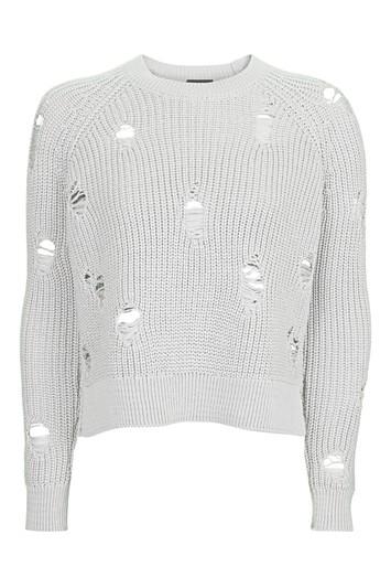 Topshop Laddered Rib Boxy Knitted Top